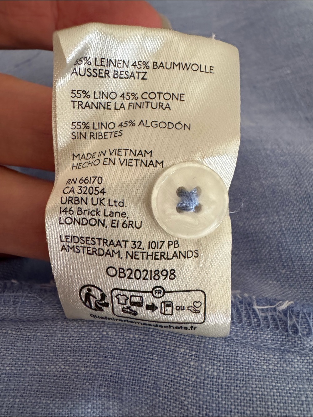 Anthropologie Maeve Linen Buttondown Shirt in Powder Periwinkle - size M - Picture 10 of 13